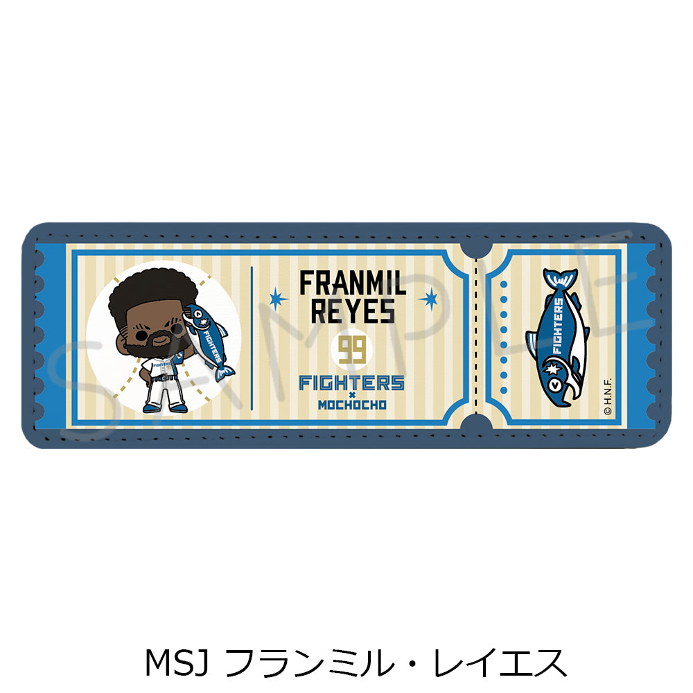 HOKKAIDO NIPPONHAM FIGHTERS Leather Badge (Long) (Shakemaru Tsukamaeta!) mochocho-SJ Franmil Reyes — anime figures wholesale near me