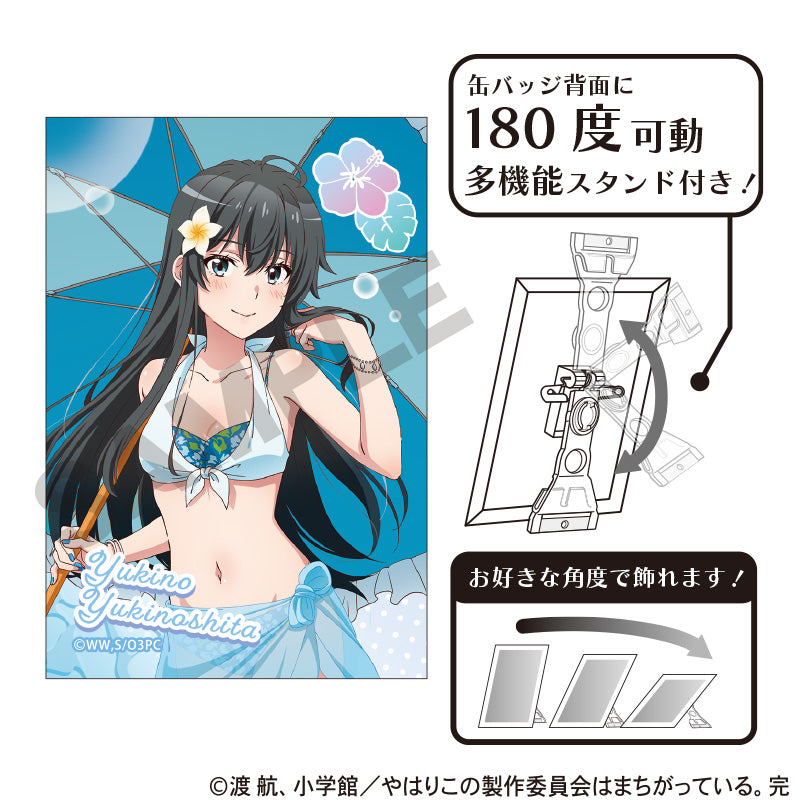 Yahari Ore no Seishun Love-come wa Machigatteiru. Kan Art Can Badge Yukinoshita Yukino Swimwear Parasol — bulk anime toys for retailers USA