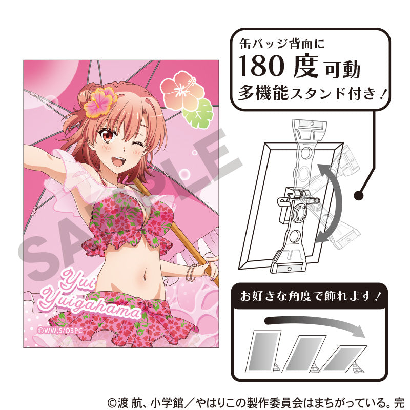 Yahari Ore no Seishun Love-come wa Machigatteiru. Kan Art Can Badge Yuigahama Yui Swimwear Parasol — anime figures wholesale near me