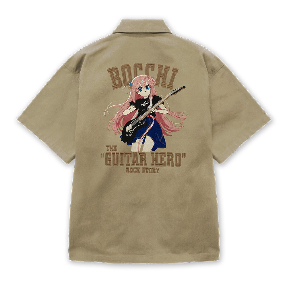 Bocchi the Rock! Gotoh Hitori Embroidery Work Shirt Playing The Guitar Ver. 2025 MODEL Sand Khaki (L Size) - SEGA figures wholesale