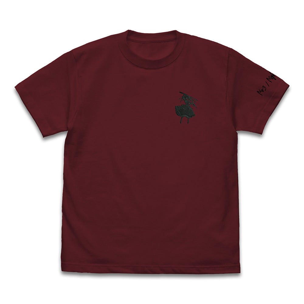 Date A Live V Tokisaki Kurumi One Point Embroidery T-shirt Burgundy (XL Size) - bulk anime toys for retailers USA