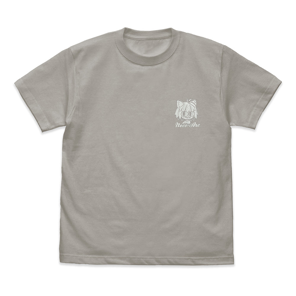 TSUKIHIME -A Piece of Blue Glass Moon- Neco Arc One Point Embroidery T-shirt Light Gray (XL Size) - collectible anime toys wholesale
