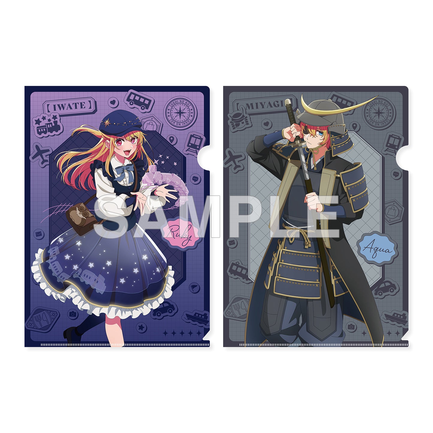 Oshi no Ko 47 Todofuken no Ko Clear File Set Ruby (Iwate) & Aqua (Miyagi) - anime figure dropshipping supplier