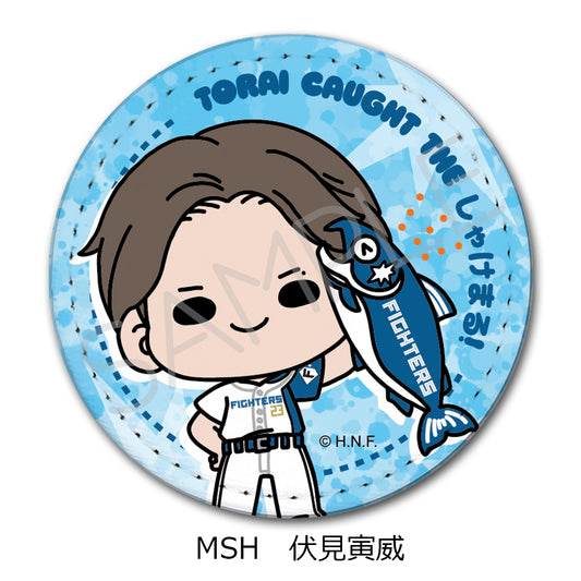 HOKKAIDO NIPPONHAM FIGHTERS Leather Badge (Round) (Shakemaru Tsukamaeta!) mochocho-SH Torai Fushimi — anime store wholesale supplier