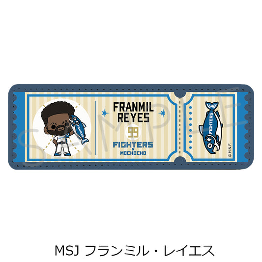 HOKKAIDO NIPPONHAM FIGHTERS Leather Badge (Long) (Shakemaru Tsukamaeta!) mochocho-SJ Franmil Reyes — anime figures wholesale near me