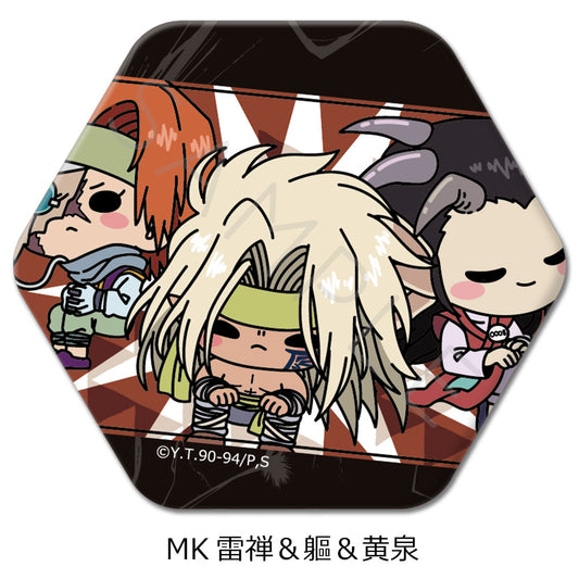 YuYu Hakusho Hexagonal Can Badge MK Raizen & Mukuro & Yomi - wholesale Japanese anime figures