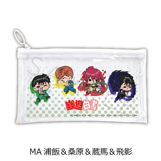 YuYu Hakusho Flat Clear Pouch MA Urameshi & Kuwabara & Kurama & Hiei - anime figure distributor USA
