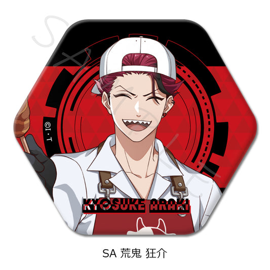 Ride Kamens Vol. 2 Hexagonal Can Badge SA Araki Kyosuke — Japanese anime figures bulk supplier USA