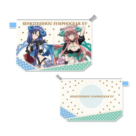Senki Zessho Symphogear XV Original Illustration Water-repellent Pouch Kazanari Tsubasa & Maria Cadenzavna Eve Little Devil Waitress — where to buy anime figures wholesale USA