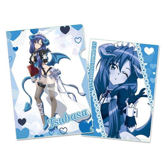 Senki Zessho Symphogear XV Original Illustration Clear File Kazanari Tsubasa Little Devil Waitress — where to buy anime figures wholesale USA