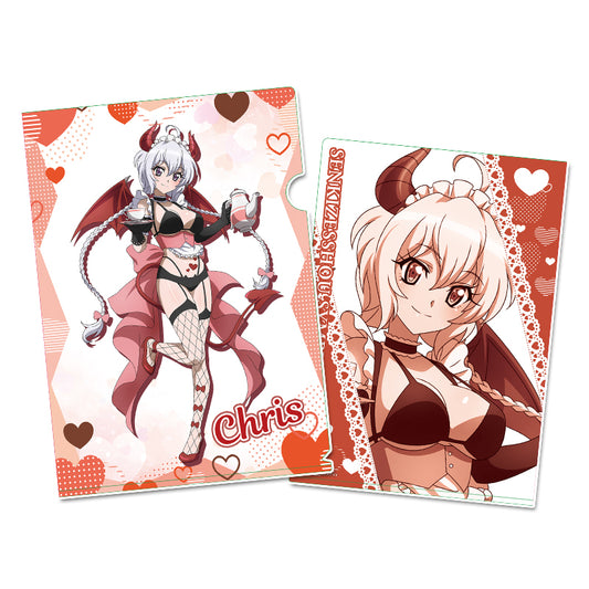 Senki Zessho Symphogear XV Original Illustration Clear File Yukine Chris Little Devil Waitress — anime figures wholesale near me
