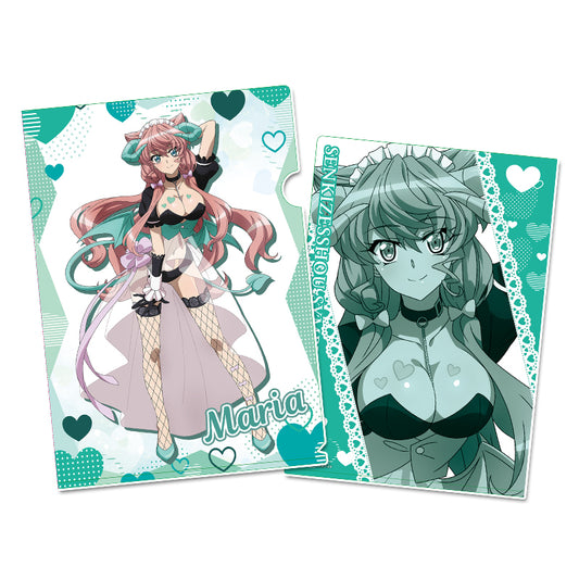 Senki Zessho Symphogear XV Original Illustration Clear File Maria Cadenzavna Eve Little Devil Waitress — anime figure dropshipping supplier
