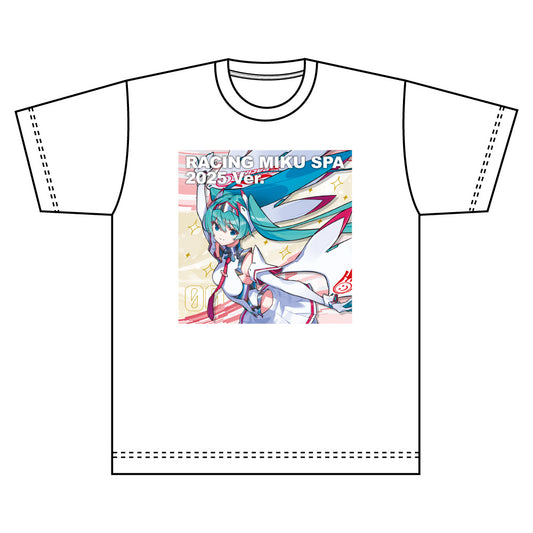 Hatsune Miku Racing Ver. SPA 2025 Cheering Ver. T-shirt (L Size) - collectible anime toys wholesale