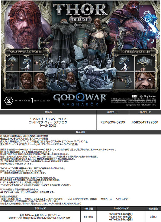Real Elite Masterline God of War: Ragnarok Thor DX Edition - collectible anime toys wholesale