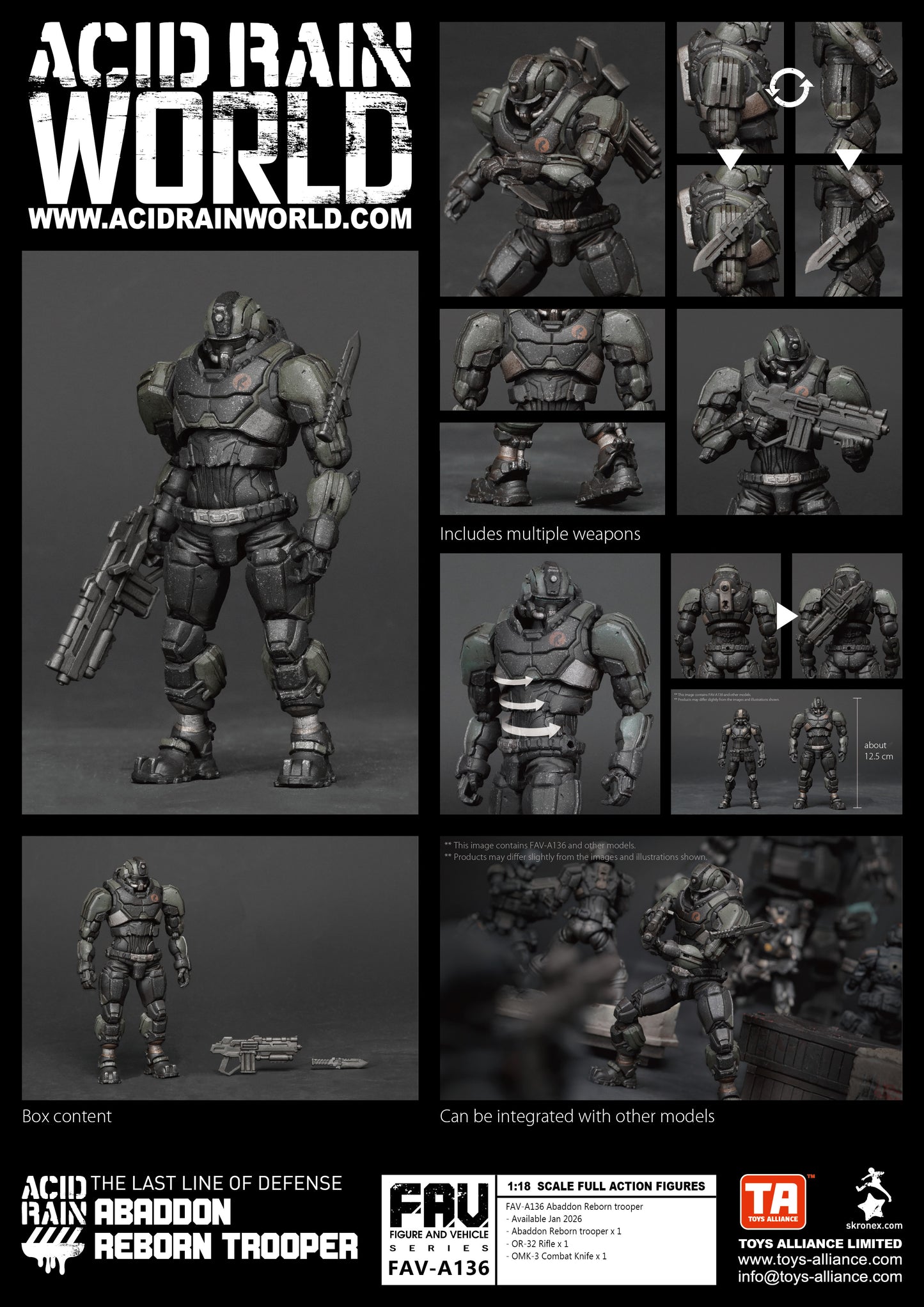TOYS ALLIANCE LIMITED ACID RAIN 1/18 SCALE FAV-A136 ABADDON REBORN TROOPER — anime figures wholesale near me