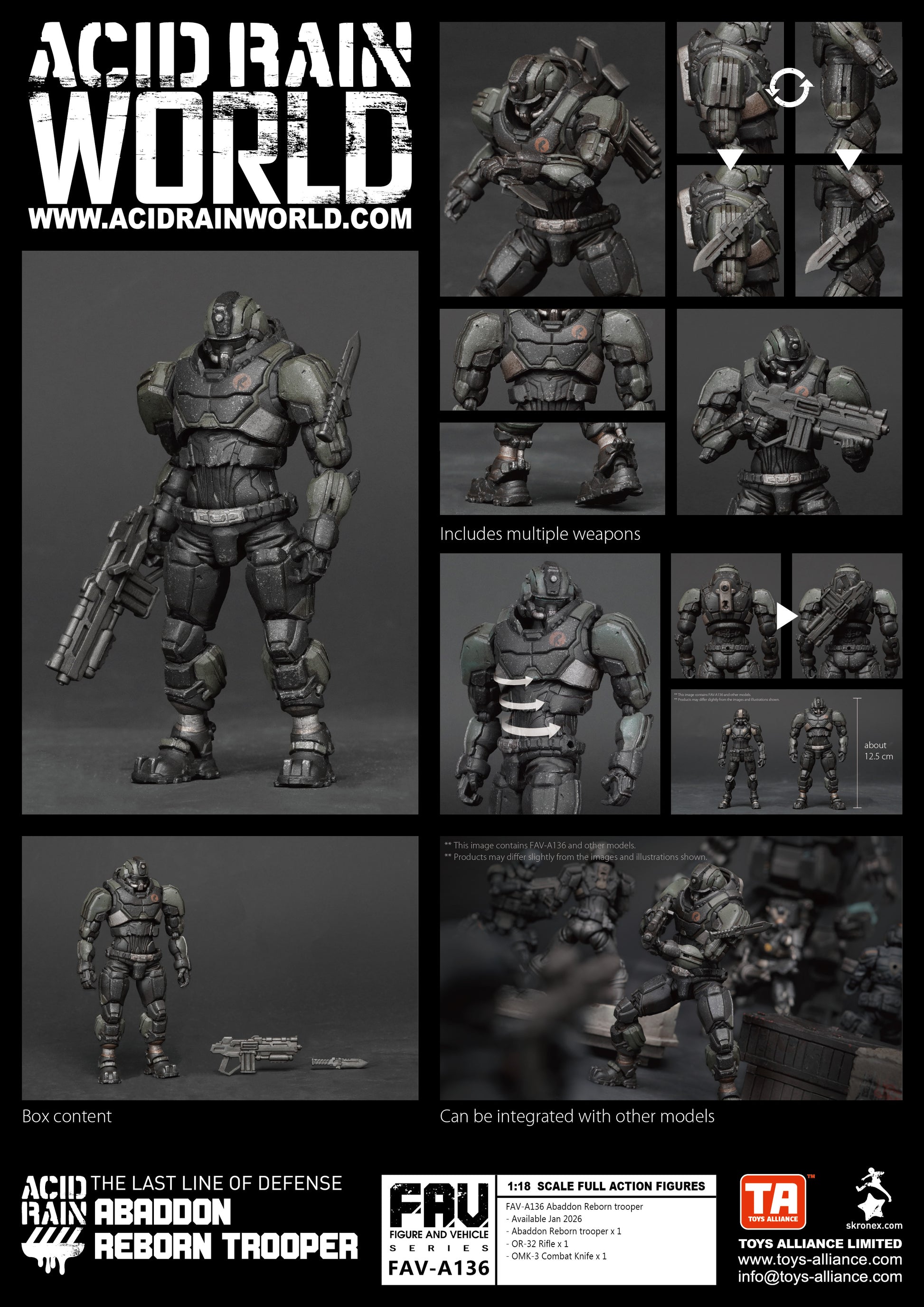 TOYS ALLIANCE LIMITED ACID RAIN 1/18 SCALE FAV-A136 ABADDON REBORN TROOPER — anime figures wholesale near me