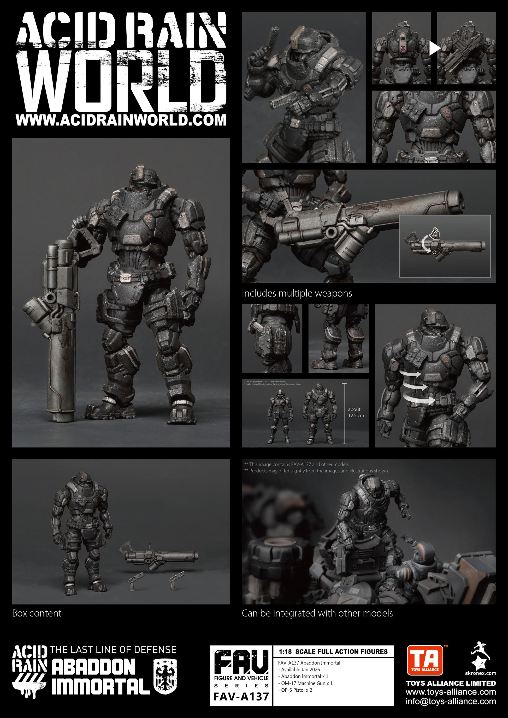 TOYS ALLIANCE LIMITED ACID RAIN 1/18 SCALE FAV-A137 ABADDON IMMORTAL — bulk anime toys for retailers USA