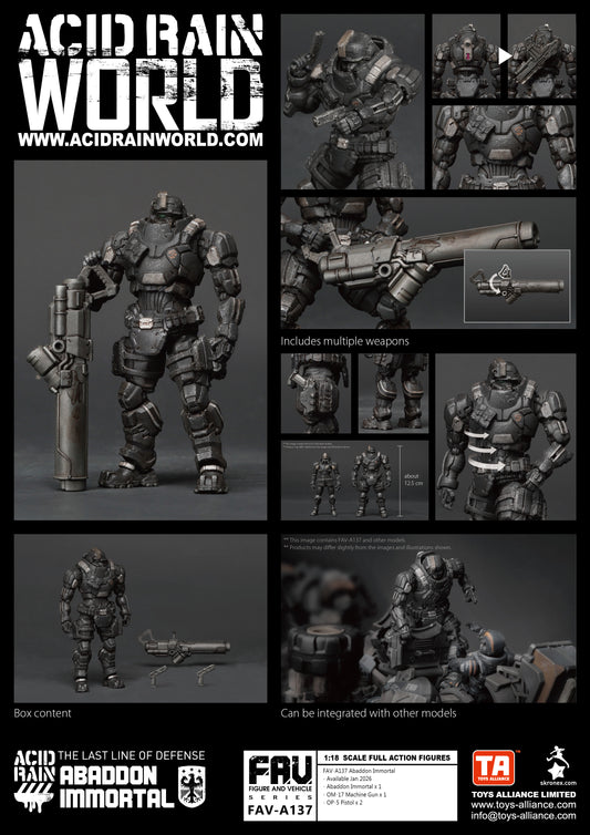 TOYS ALLIANCE LIMITED ACID RAIN 1/18 SCALE FAV-A137 ABADDON IMMORTAL — bulk anime toys for retailers USA