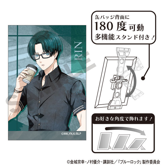 Blue Lock Art Can Badge Itoshi Rin Holiday Glasses Nuance Color - PVC anime figures wholesale