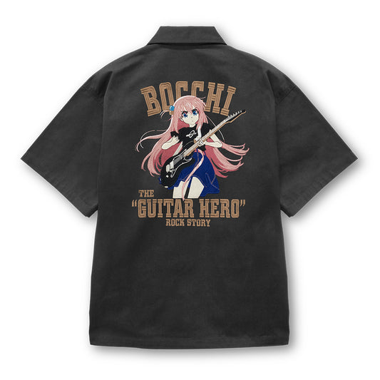 Bocchi the Rock! Gotoh Hitori Embroidery Work Shirt Playing The Guitar Ver. 2025 MODEL Gray (XL Size) - anime figure wholesale price list