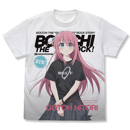 Bocchi the Rock! Gotoh Hitori Full Graphic T-shirt White (L Size) - bulk anime toys for retailers USA