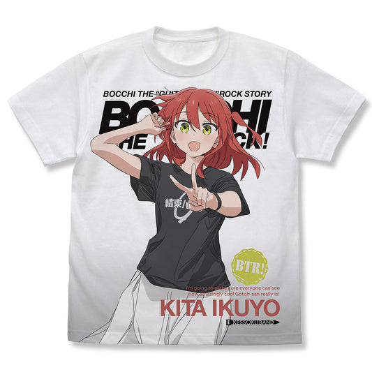Bocchi the Rock! Kita Ikuyo Full Graphic T-shirt White (XL Size) - anime collectibles wholesale