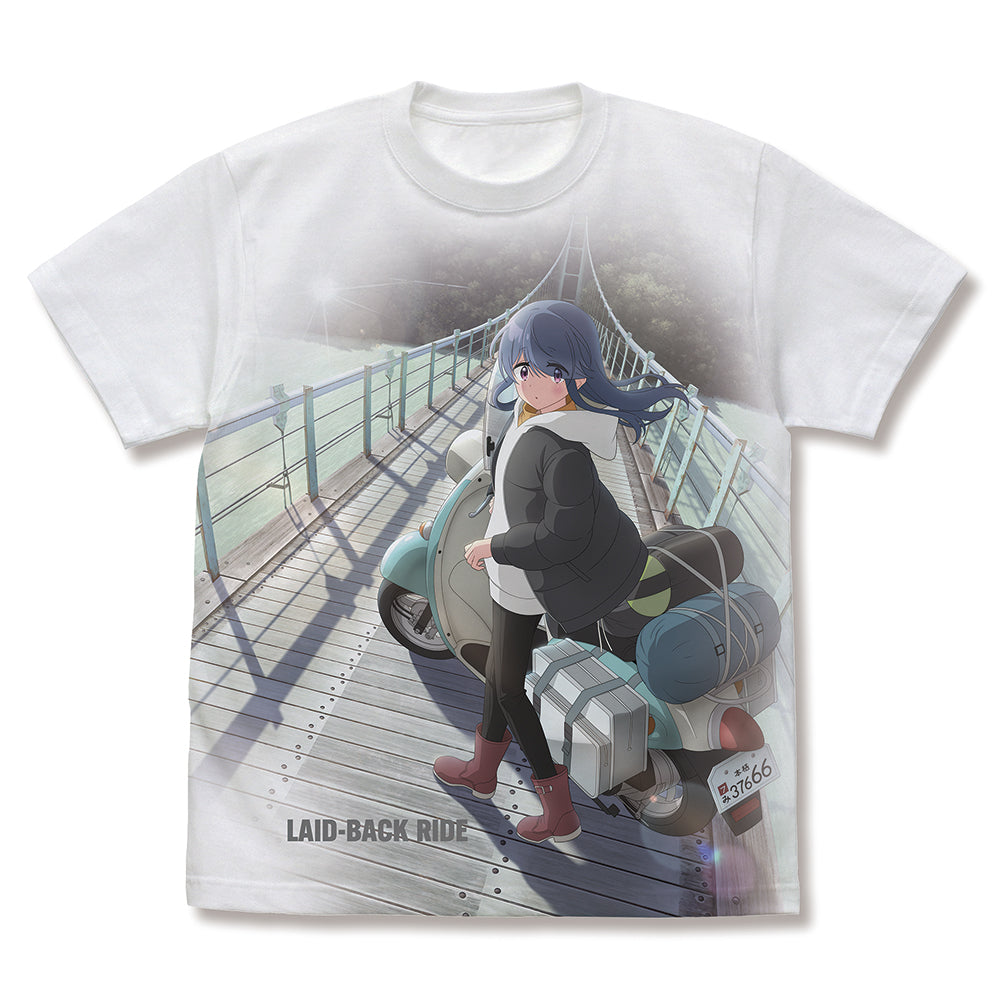Yurucamp Season 3 Bike Shima Rin Full Graphic T-shirt White (M Size) - Max Factory figures wholesale
