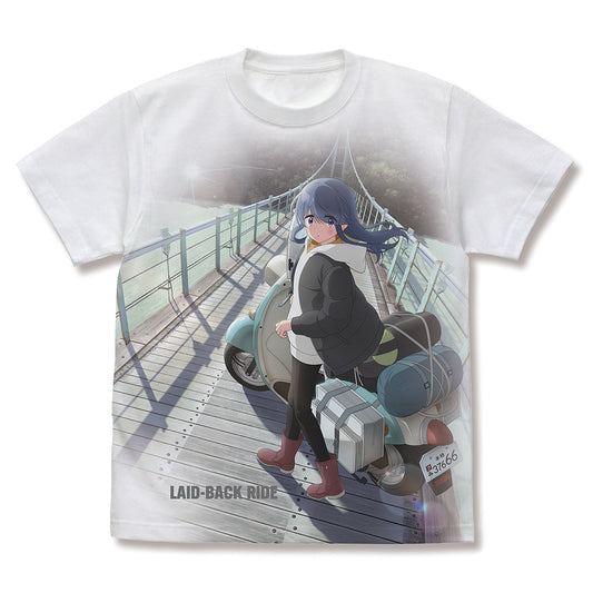 Yurucamp Season 3 Bike Shima Rin Full Graphic T-shirt White (M Size) - Max Factory figures wholesale