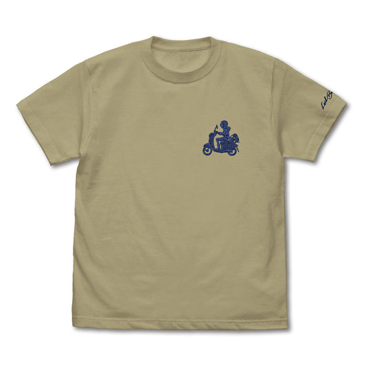 Yurucamp Season 3 Bike Shima Rin One Point Embroidery T-shirt Sand Khaki (S Size) - wholesale anime mini figures