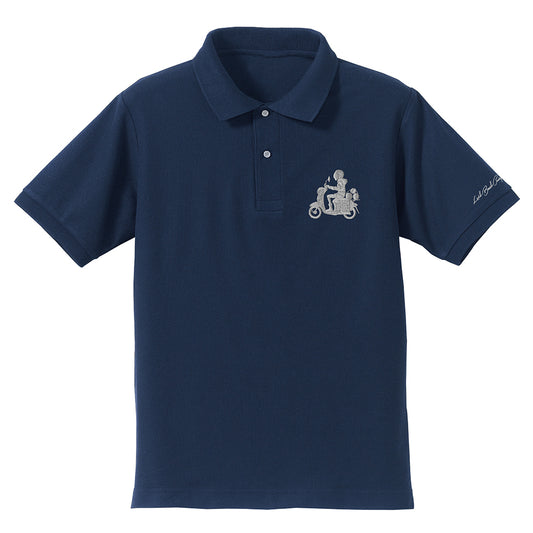 Yurucamp Season 3 Bike Shima Rin One Point Embroidery Polo Shirt Indigo (XL Size) - Bandai anime figures wholesale