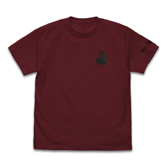 Date A Live V Tokisaki Kurumi One Point Embroidery T-shirt Burgundy (XL Size) - bulk anime toys for retailers USA