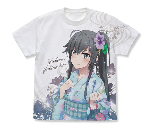 Yahari Ore no Seishun Love-come wa Machigatteiru. Kan Yukinoshita Yukino Full Graphic T-shirt White (L Size) — best anime merchandise wholesaler USA