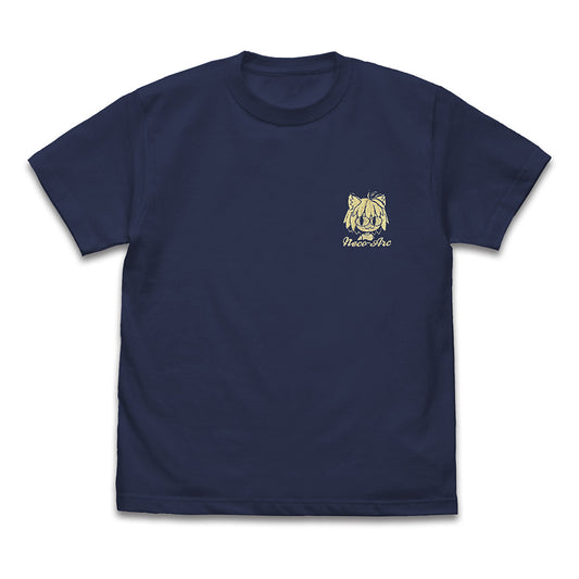TSUKIHIME -A Piece of Blue Glass Moon- Neco Arc One Point Embroidery T-shirt Indigo (L Size) - bulk anime figures supplier