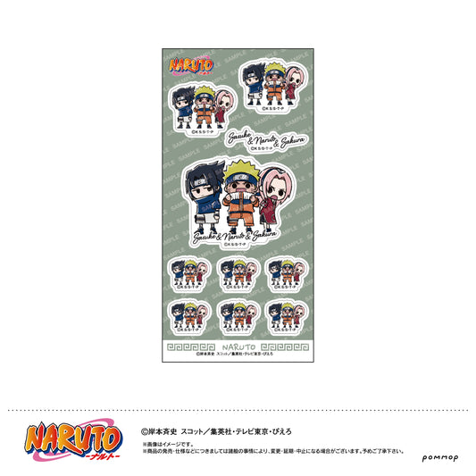 NARUTO Sticker -Yuru Style mini- E Naruto & Sasuke & Sakura - anime merch supplier USA
