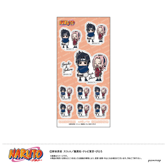 NARUTO Sticker -Yuru Style mini- G Sasuke & Sakura - wholesale anime merchandise