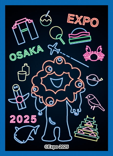 Expo 2025 Osaka, Kansai, Japan Official Character MYAKU-MYAKU Character Sleeve Neon Art EN-1527 — bulk anime toys for retailers USA