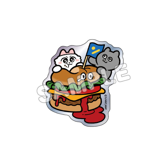 Nmeneko Hologram Die-cut Sticker Hamburger Plate - wholesale anime merchandise