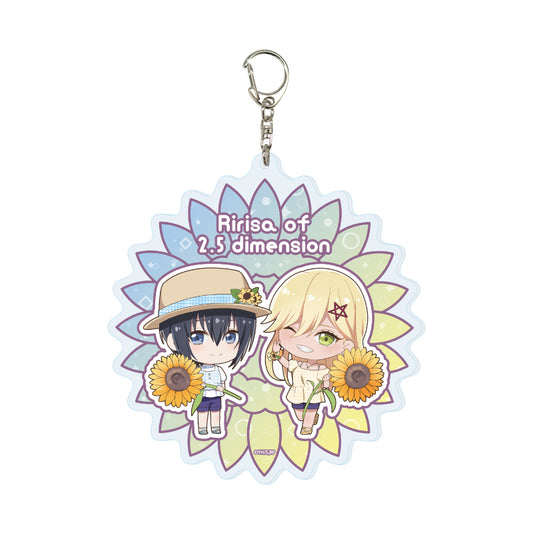Deka Acrylic Key Chain 2.5 Dimensional Seduction 02 Nonoa & Aria Sunflower Ver. (Mini Character Illustration) — anime keychains wholesale
