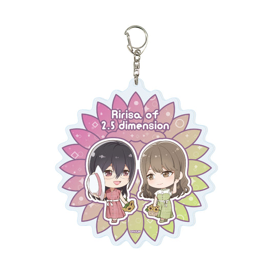 Deka Acrylic Key Chain 2.5 Dimensional Seduction 03 Mayuri & Eli Sunflower Ver. (Mini Character Illustration) — anime keychains wholesale