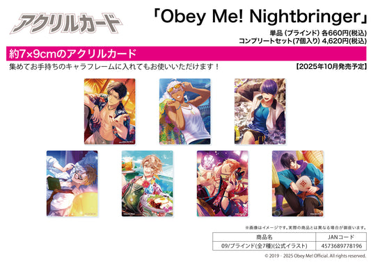 Acrylic Card Obey Me! Nightbringer 09 Official Illustration - anime collectibles wholesale