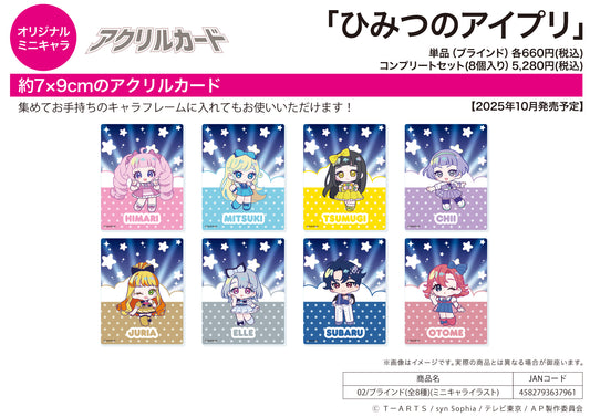 Acrylic Card Himitsu no AiPri 02 Mini Character Illustration — collectible anime toys wholesale