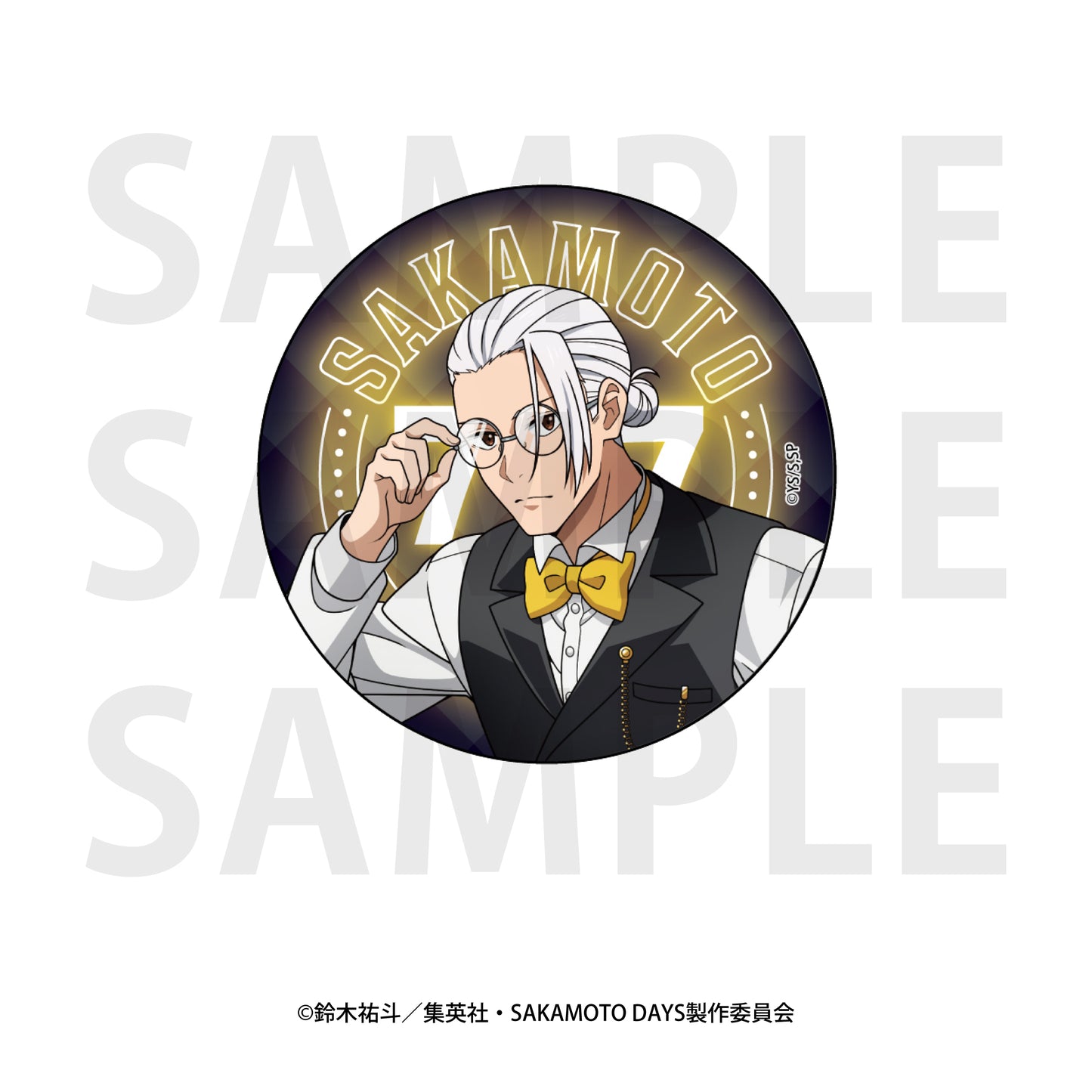Sakamoto Days Metallic Can Badge Original Illustration Life-size Casino Dealer Sakamoto Taro B — Japanese anime figures bulk supplier USA