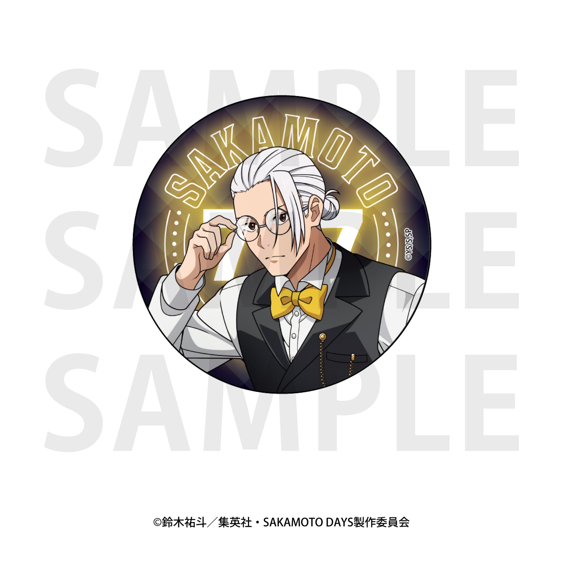 Sakamoto Days Metallic Can Badge Original Illustration Life-size Casino Dealer Sakamoto Taro B — Japanese anime figures bulk supplier USA