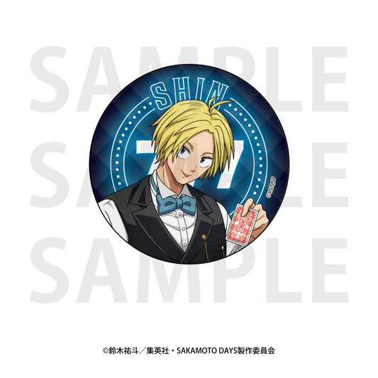 Sakamoto Days Metallic Can Badge Original Illustration Life-size Casino Dealer Asakura Shin — anime figures wholesale near me