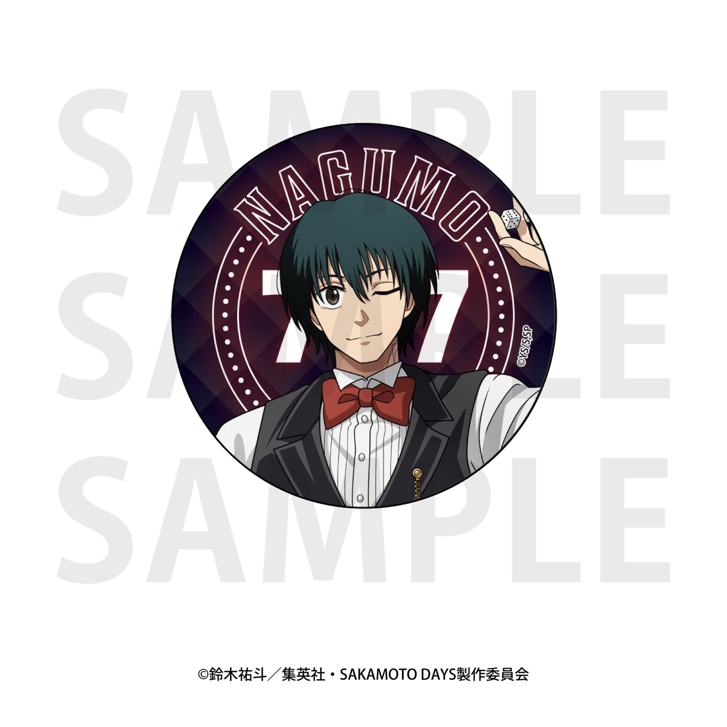 Sakamoto Days Metallic Can Badge Original Illustration Life-size Casino Dealer Nagumo — best anime merchandise wholesaler USA
