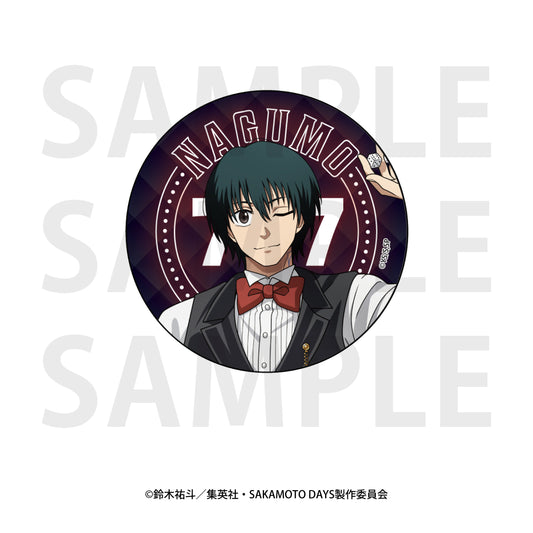 Sakamoto Days Metallic Can Badge Original Illustration Life-size Casino Dealer Nagumo — best anime merchandise wholesaler USA