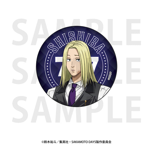 Sakamoto Days Metallic Can Badge Original Illustration Life-size Casino Dealer Shishiba — bulk anime toys for retailers USA