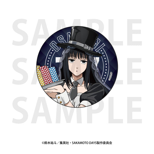 Sakamoto Days Metallic Can Badge Original Illustration Life-size Casino Dealer Osaragi — where to buy anime figures wholesale USA