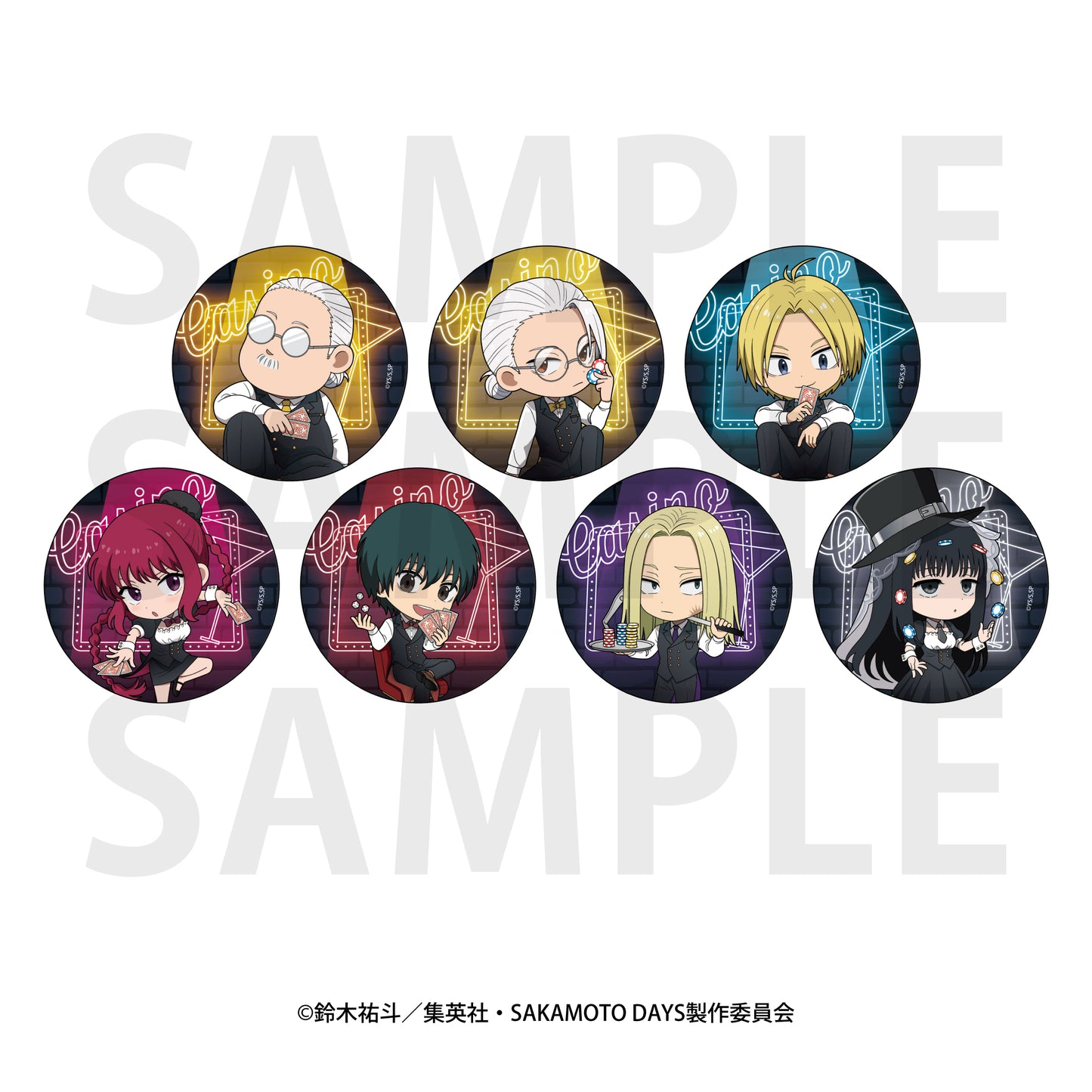 Sakamoto Days Trading Can Badge Original Deformed Casino Dealer — collectible anime toys wholesale