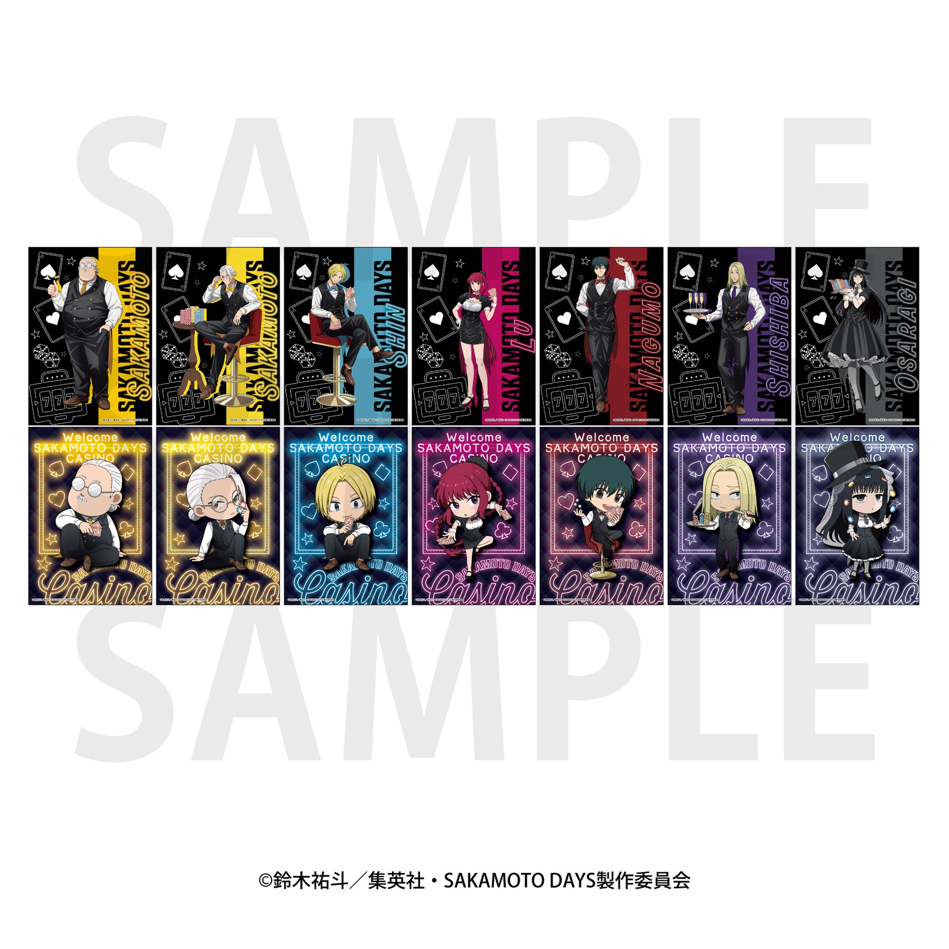 Sakamoto Days Trading Bromide 2 Set Original Illustration Life-size & Original Deformed Casino Dealer — collectible anime toys wholesale